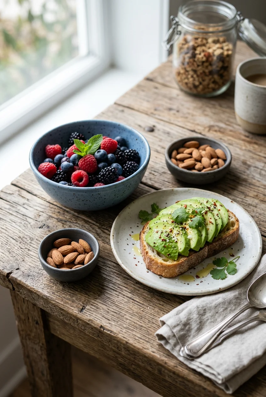 1. The "Protein + Produce" Glass Parfait (Aesthetic Healthy Snack Ideas)